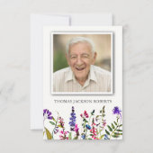 Beerdigung Dankeschön Karten | Wildblumen und Foto (Vorderseite)
