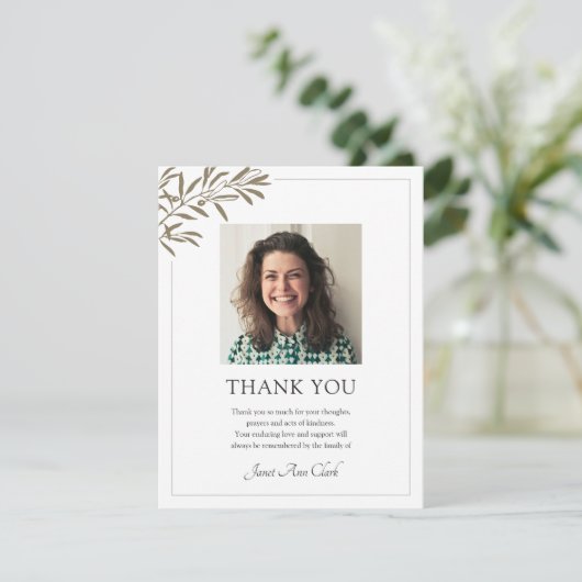 Beerdigung Dankeschön Note Card Dankeskarte (Stehend Vorderseite)