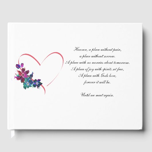 Beerdigung Das Herz und die Blume des Gästebuches. Gästebuch (Vorderseite)