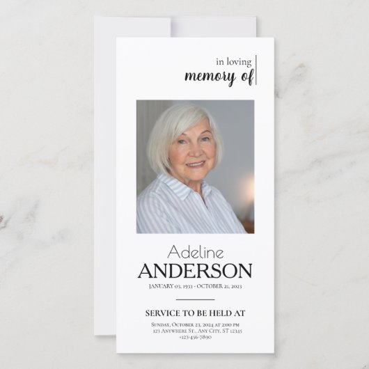 Beerdigung der Beerdigung von Leben Mobile Einladu Ankündigung (Vorderseite)