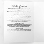 Beerdigung der Beerdigung von lebenslänglichen Ver Dreifach-gefaltete Programmkarte (Innen Erste Seite)