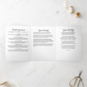 Beerdigung der Beerdigung von lebenslänglichen Ver Dreifach-gefaltete Programmkarte (Innenseite)