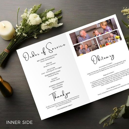 Beerdigung der Beerdigung von Lebensobituary Foto  Programm