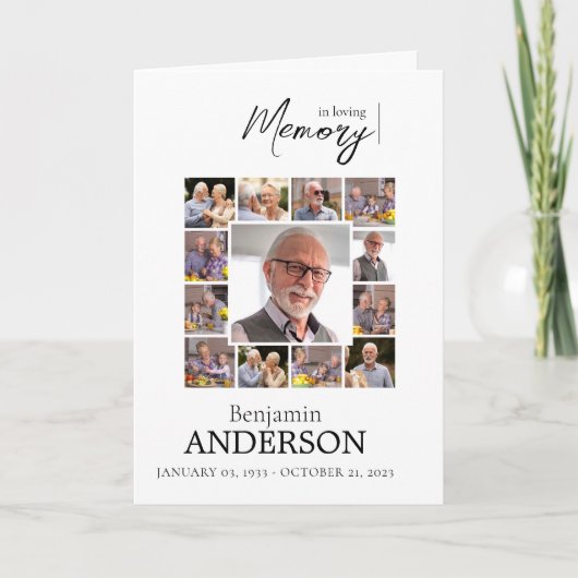 Beerdigung der Beerdigung von Lebensobituary Foto  Programm (Vorderseite)