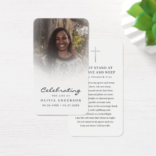 Beerdigung der Beerdigungskarte für das Foto des L (Schreibtisch)