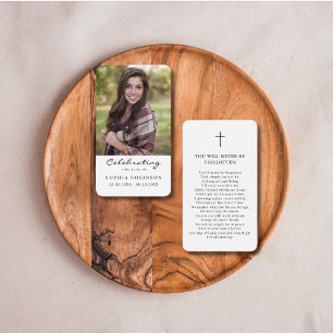 Beerdigung der Beerdigungskarte für das Foto des L Visitenkarte