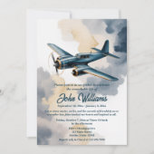 Beerdigung der Gedenkfeier für das blaue Flugzeug  Einladung (Vorderseite)