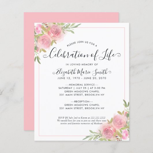 Beerdigung der Gedenkfeier zum Leben (Vorne/Hinten)