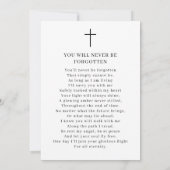 Beerdigung der Gedenkkarte zum Foto des Lebens Ankündigung (Rückseite)