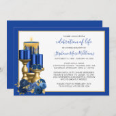 Beerdigung der Lebensbeerdigung Gedenkstätte Blaue Einladung (Vorne/Hinten)