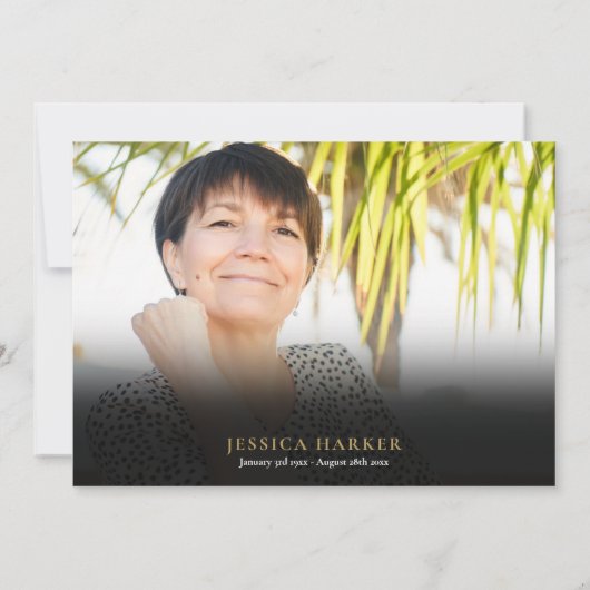 Beerdigung der Lebensfoto-Collage Einladung (Rückseite)