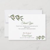 Beerdigung der Olive Branch mit Wasserfarbe Dankes Dankeskarte (Vorderseite)