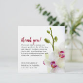 Beerdigung der Orchideen-Blume Dankeskarte (Stehend Vorderseite)