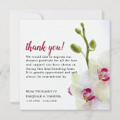 Beerdigung der Orchideen-Blume Dankeskarte (Vorderseite)