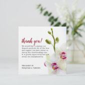 Beerdigung der Orchideen-Blume Dankeskarte (Stehend Vorderseite)