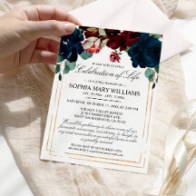 Beerdigung der Rose von Navy und Burgund