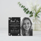 Beerdigung der Weißen und Schwarzen Wildblume Dank Einladung (Stehend Vorderseite)