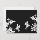 Beerdigung der Weißen und Schwarzen Wildblume Dank Einladung (Rückseite)