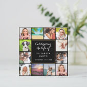 Beerdigung des 12-Foto-Gedenkens Einladung (Stehend Vorderseite)