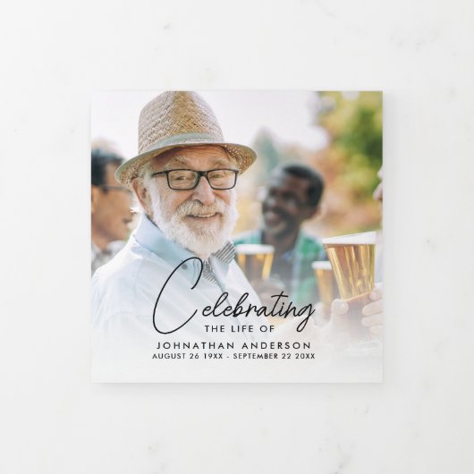 Beerdigung des 18-Foto-Gedenkens/Beerdigung Dreifach-gefaltete Programmkarte (Cover)