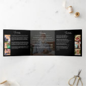 Beerdigung des 18-Foto-Gedenkens/Beerdigung Dreifach-gefaltete Programmkarte (Innenseite)