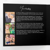 Beerdigung des 18-Foto-Gedenkens/Beerdigung Dreifach-gefaltete Programmkarte (Innen Erste Seite)