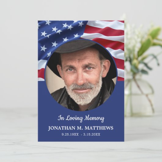 Beerdigung des amerikanischen Fotos "Life American Einladung (Stehend Vorderseite)