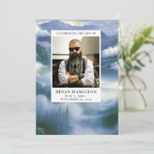 Beerdigung des Beerdigungsprogramms für die Wolken Einladung (Stehend Vorderseite)