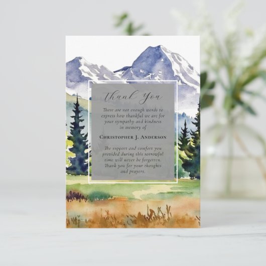 Beerdigung des Beileids des Waldes Dankeskarte (Stehend Vorderseite)