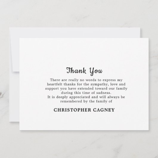 Beerdigung des Beileids "Thin Blue Line" Dankeskarte (Rückseite)