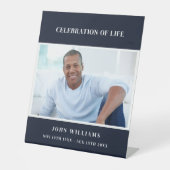 Beerdigung des blauen Fotos Sockelschild (Vorderseite)