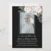 Beerdigung des blumenschwarzen Fotos Dankeskarte (Vorderseite)