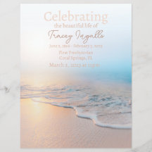 Beerdigung des Flyers des Lebens am Ozean