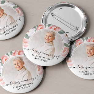 Beerdigung des Fotos der Wasserfarbenflora Button