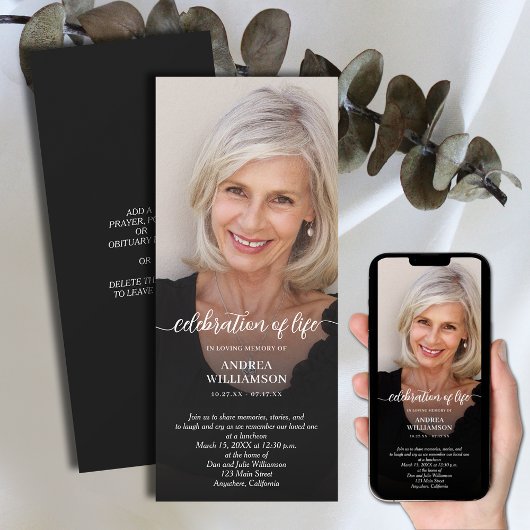 Beerdigung des Fotos Einladung