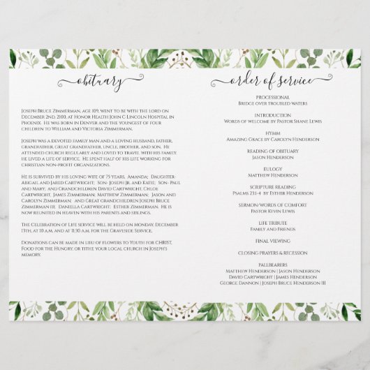 Beerdigung des Fotos "Grüne Erinnerung" (Rückseite)