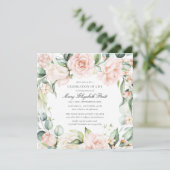 Beerdigung des Fotos Lebensbeerdigung Rosa Rosenbl Einladung (Stehend Vorderseite)