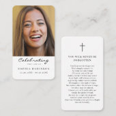 Beerdigung des Fotos Lebensbeerdigung Visitenkarte (Vorne/Hinten)