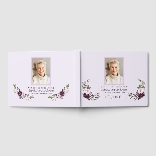 Beerdigung des Fotos Lebensblumen Gästebuch (Voll)