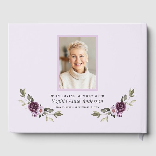 Beerdigung des Fotos Lebensblumen Gästebuch (Rückseite)