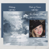 Beerdigung des Fotos "Navy Watercolor Clouds" (Vorne/Hinten)