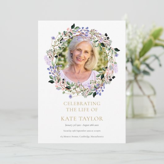 Beerdigung des Fotos von Lavendel Programm (Stehend Vorderseite)