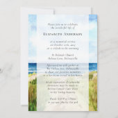 Beerdigung des Fotos "Watercolor Beach" Einladung (Rückseite)