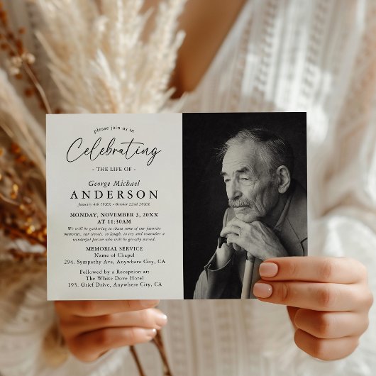 Beerdigung des Fotos zur Beerdigung des Lebens Einladung