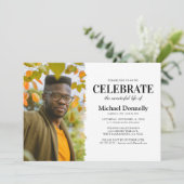 Beerdigung des Fotos zur Beerdigung des Lebens Einladung (Stehend Vorderseite)