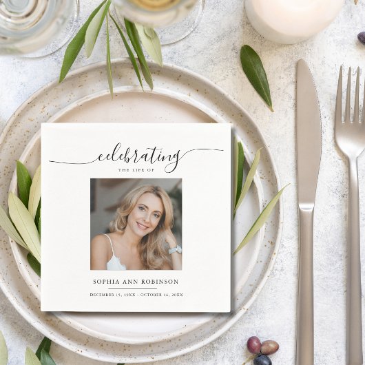 Beerdigung des Fotos zur Beerdigung des Lebens Serviette