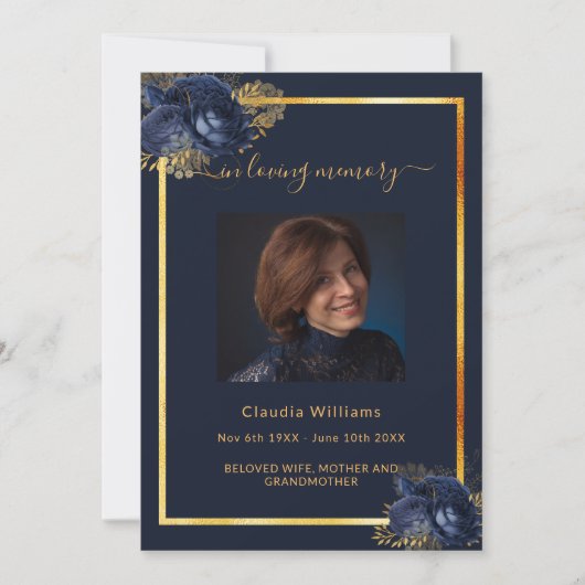 Beerdigung des Fotos zur Beerdigung von Blaugold d Einladung (Vorderseite)