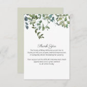 Beerdigung des Friedens im Grünen Vielen Dank Dankeskarte (Vorne/Hinten)