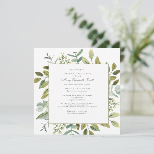 Beerdigung des Gedenkens zur Beerdigung des Lebens Einladung (Stehend Vorderseite)