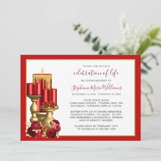 Beerdigung des Gedenkens zur Beerdigung des Lebens Einladung (Stehend Vorderseite)